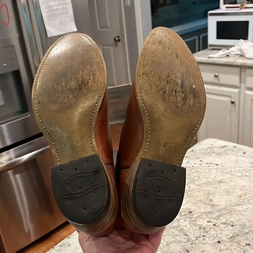 Comb Last Cognac Cowboy Boots sz 9-1/2 EE